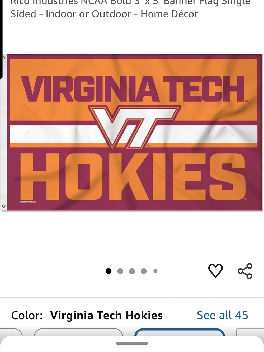 Virginia Tech Hokies Flag - Maroon & Orange VT Banner